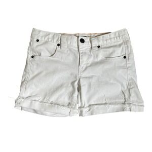 J.Crew White Denim Shorts size 00 Raw Hem Casual Everyday Normcore Denim Jorts
